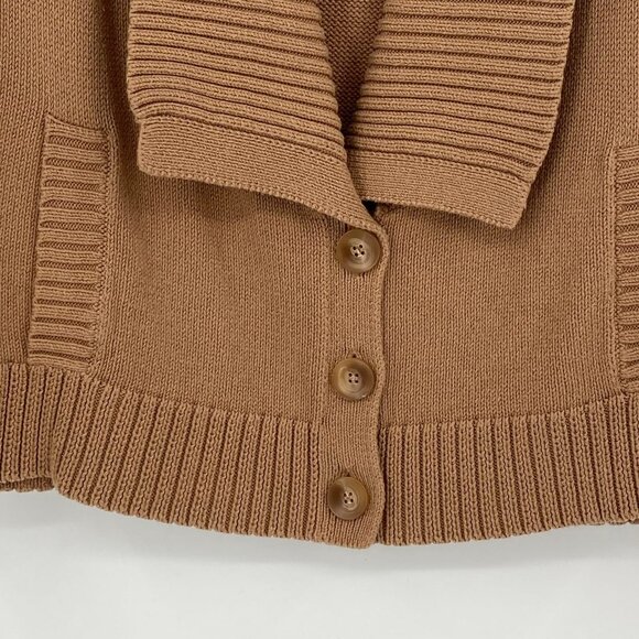 Caslon Tan Short Sleeve Cardigan | Cozy & Versatile - Picture 4 of 6